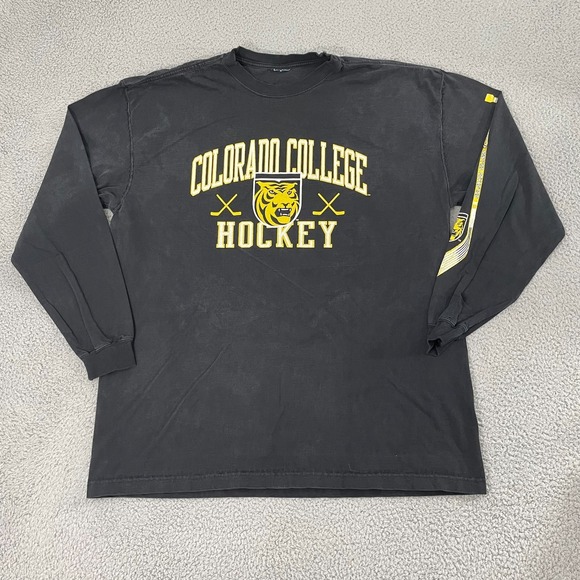 Other - Vintage Colorado College Hockey Shirt Men 2X Black Tigers NCAA Long Sleeve